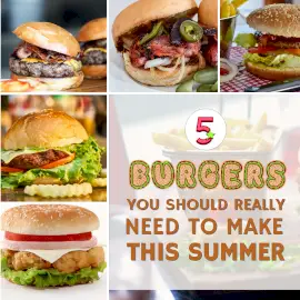 Online Editable Collage of Burger Variety for Summer Square GIF Post