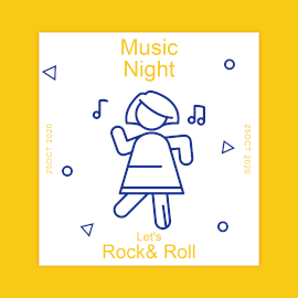 Online Editable Rock and Roll Night Music Party GIF Post