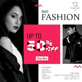 Online Editable Pink New Fashion Sale Offer Instagram Post