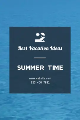 Online Editable Blue Summer Time Vacation Tumblr Graphic