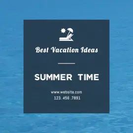 Online Editable Blue Summer Time Vacation Instagram Ad