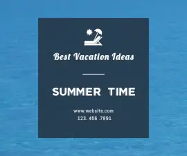 Online Editable Blue Summer Time Vacation Facebook Post