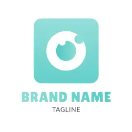 Online Editable Green Gradient Camera  Lens Photography Logo