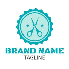 Online Editable Cyan Men Salon & Beauty Logo