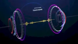 Online Editable Multicolor Futuristic Hud Music Audiogram