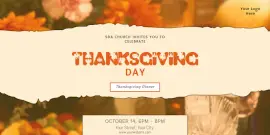 Online Editable Thanksgiving Day Dinner Twitter Post