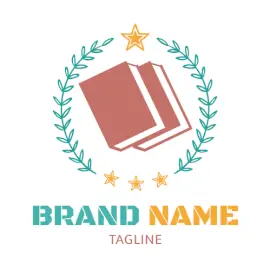 Online Editable Green and Yellow Book Illustration Logo