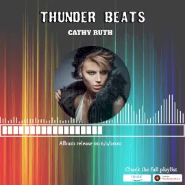 Online Editable Multicolor Thunder Beats Music Audiogram