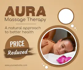 Online Editable Aura Massage Therapy Facebook Post