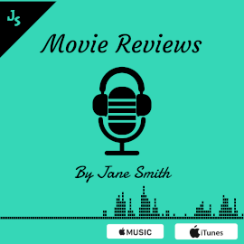 Online Editable Cyan Movie Review Podcast Audiogram
