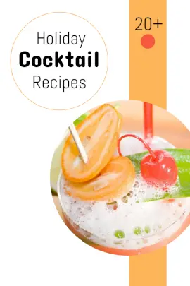 Online Editable Holiday Cocktail Recipes Pinterest Graphic