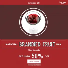 Online Editable National Brandied Fruit Day Offer Social Media Post