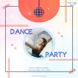Online Editable Dance Party Promotion Poster Social Media Post