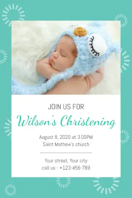 Online Editable New Born Naming Ceremony Pinterest Graphic