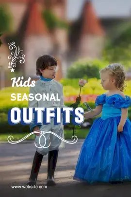 Online Editable White and Blue 3D Font Kids Outfit Tumblr Graphic