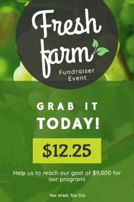 Online Editable Green and Black Fresh Farm Sale offer Tumblr Graphic
