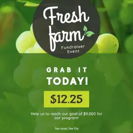 Online Editable Green And Black Fresh Farm Sale Offer Instagram Ad