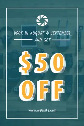 Online Editable Dark Green Camera Sale Offer Tumblr Graphic