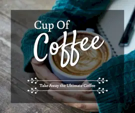 Online Editable Cup of Coffee with High-res Image Facebook Post