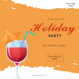 Online Editable Holiday Party Poster Social Media Post