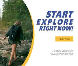 Online Editable Trekking Themed with Image Facebook Post