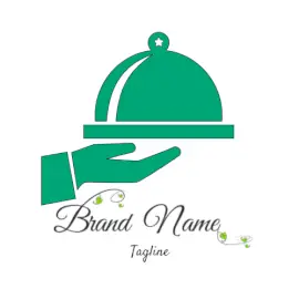 Online Editable Green and White Swash Font with Illustration Logo