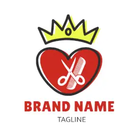 Online Editable Red and Yellow Men Salon & Beauty Log