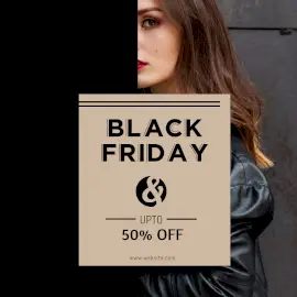 Online Editable Black Friday for Ladies Fashion Facebook 3D Post
