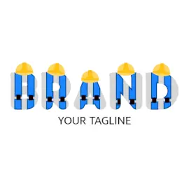 Online Editable Construction Worker Font Architecture & Construction Logo