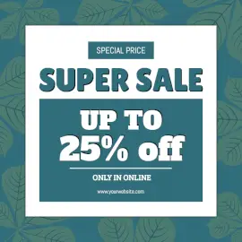 Online Editable Mega Sale Offer Social Media Post