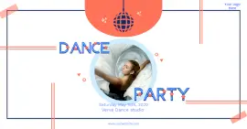 Online Editable Dance Party Promotion Poster Facebook Ad