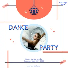 Online Editable Dance Party Promotion Poster Instagram Ad