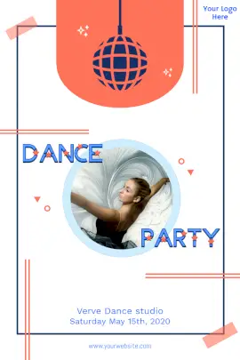 Online Editable Dance Party Promotion Pinterest Graphic