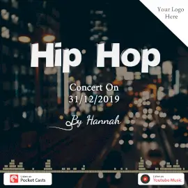 Online Editable Hip Hop Circular Audio Spectrum Music Audiogram