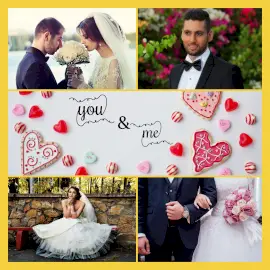 Online Editable You and Me Wedding Photos 4 Photo Collage
