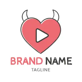 Online Editable Red Naughty Love Dating Logo