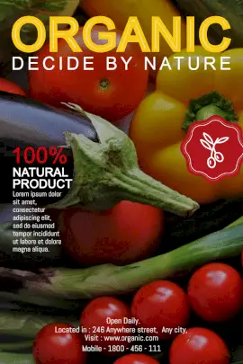 Online Editable Organic Food Outlet Promotion Pinterest Graphic