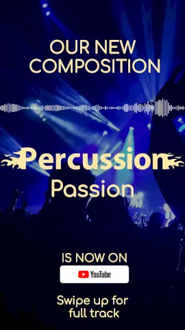 Online Editable Blue Percussion Circular Music Audiogram