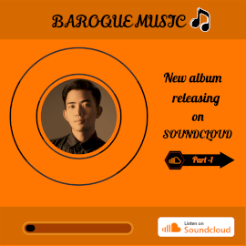 Online Editable Orange and Balck Soundcloud Music Audiogram