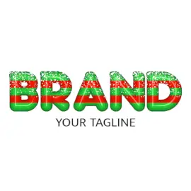 Online Editable Green and Red Font with a Glittering Effect Logo