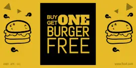Online Editable Buy One Get One Burger Offers Twitter Post
