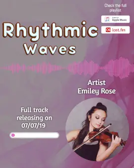 Online Editable Light Purple Rhythmic Waves Music Audiogram