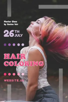 Online Editable Pink 3D Font Hair Color Pinterest Graphic