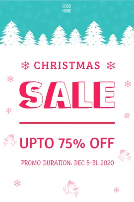 Online Editable Christmas Sale Offer Pinterest Graphic