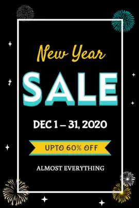 Online Editable New Year Sale Offer Pinterest Graphic