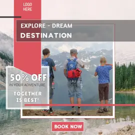 Online Editable Travel Offers Social Media Post