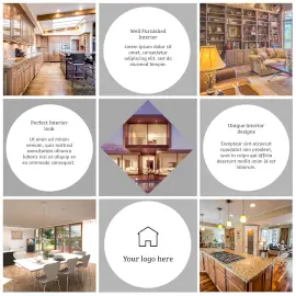 Online Editable Home Interior Design 9 Squares Photo Grid