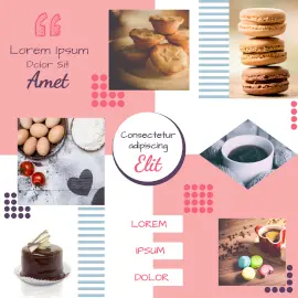 Online Editable Cookies and Cakes 9 Square Grid Post