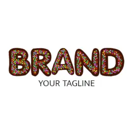 Online Editable Donut Themed Font with Sprinkles Food & Drink Logo