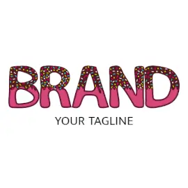 Online Editable Pink Chocolate Candy Couverture Food & Drink Logo
